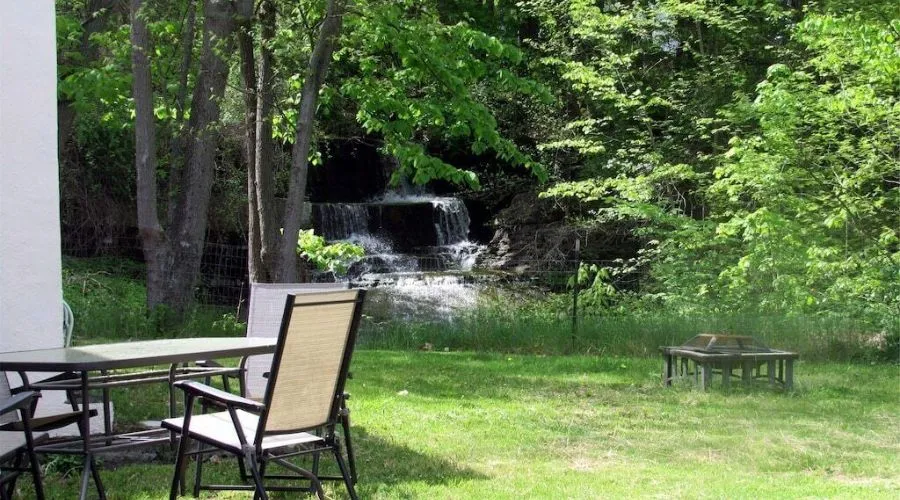 Backyard Waterfall and Cayuga Lake Views