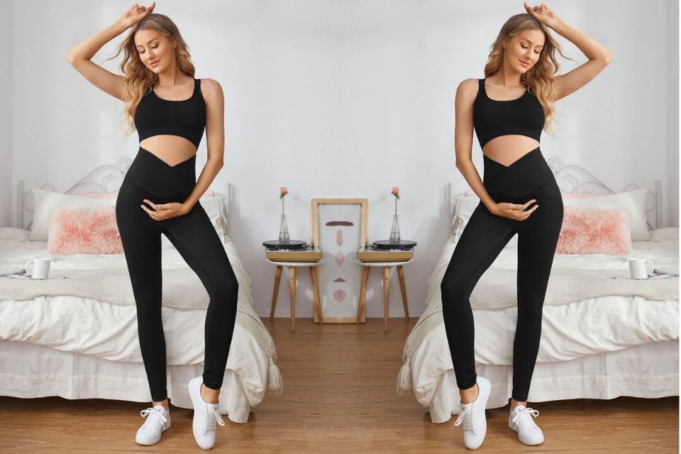 Maternity Solid Surplice Leggings