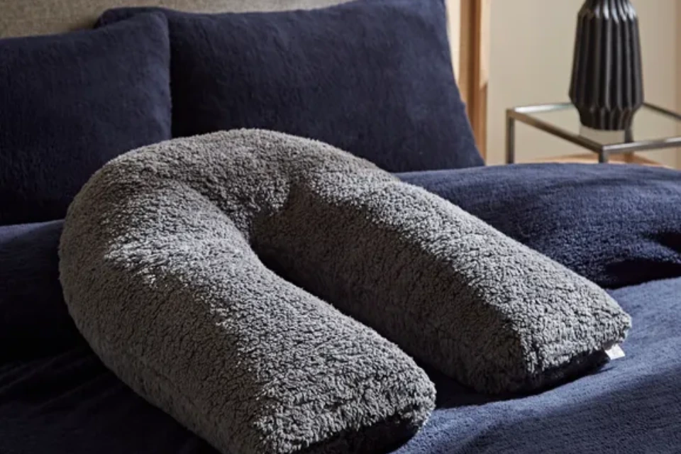 Teddy Bear Charcoal V-Shaped Cushion