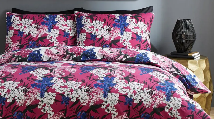 Wisteria Reversible Cotton Blend Duvet Cover Set