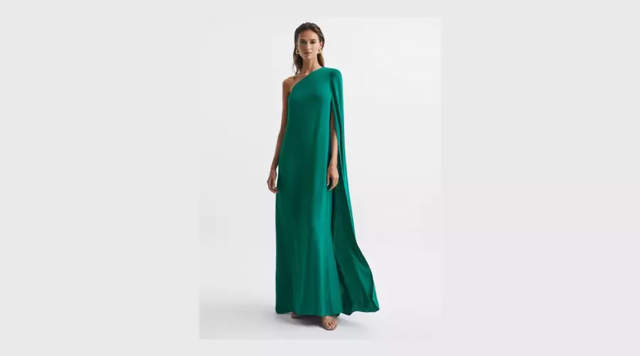 Cape one-shoulder maxi dress