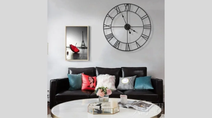 Nordic roman numeral metal wall clocks retro