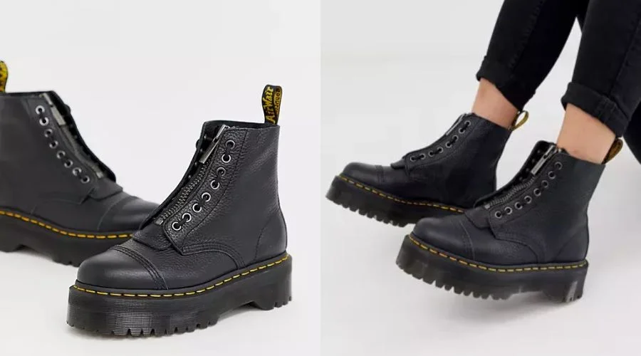 Sinclair Platform Leather Boots by Dr Martens