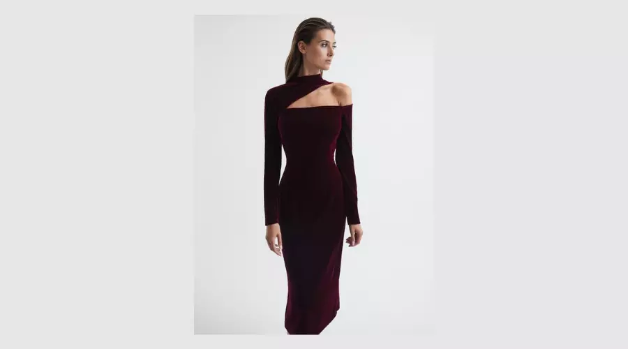 Tatiana Velvet Cut-Out Shoulder Dress 