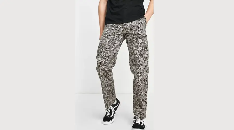 Dickies Silver Firs leopard print trousers in multi