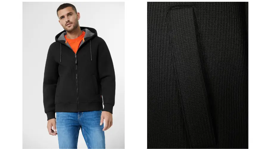 Street one men cardigan with waffle structure