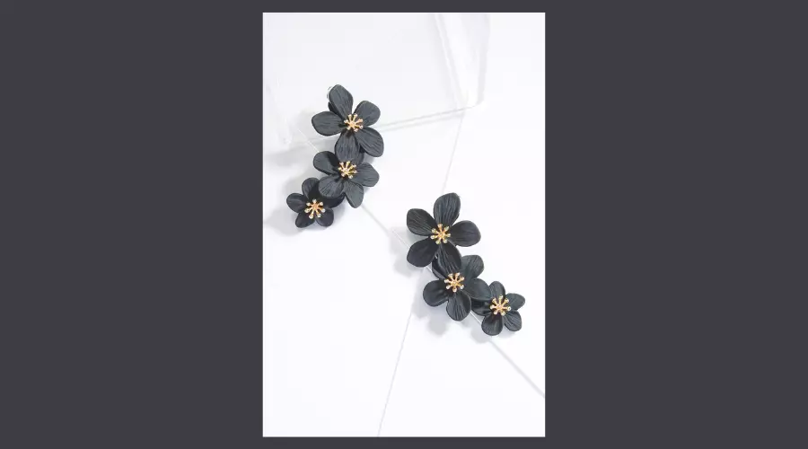 Clip-on Linear Flower Earrings