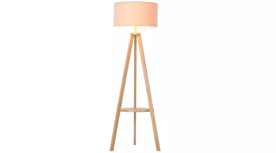 Homcom Free Standing Tripod Floor Lamp Bedside Light Reading Light 