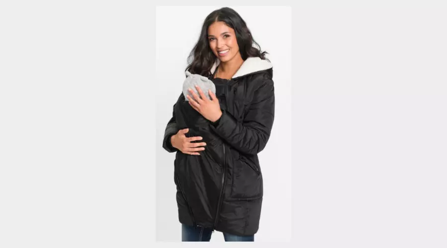 Lined maternity jacket with baby insert