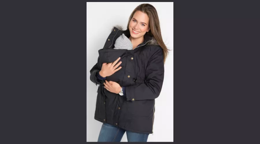 Maternity parka with baby insert