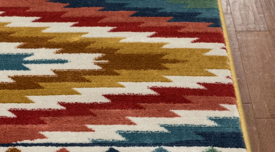 Mia Aztec Blue Outdoor Rug