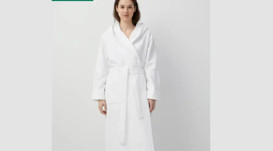 Organic cotton terry hooded robe