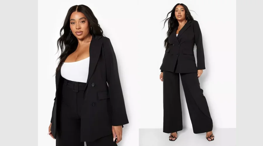 Plus Tailored Double Breasted Blazer 