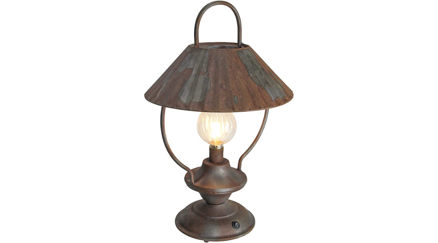 Rustic Metal LED Lantern Battery Operated