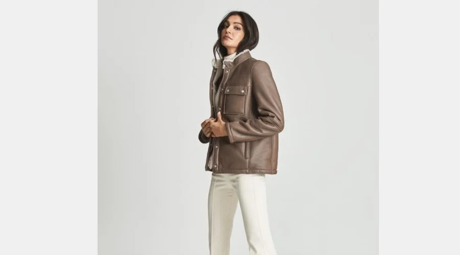 Shearling Overshirt in Brown