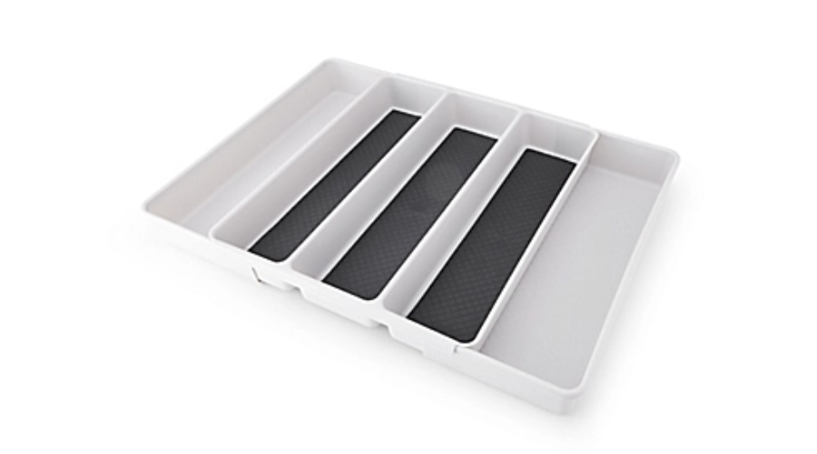 Simply-Essential-Expandable-Utensil-Tray-in-Light-GreyDark-Grey