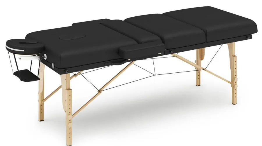 2-zone massage table with black aluminium legs