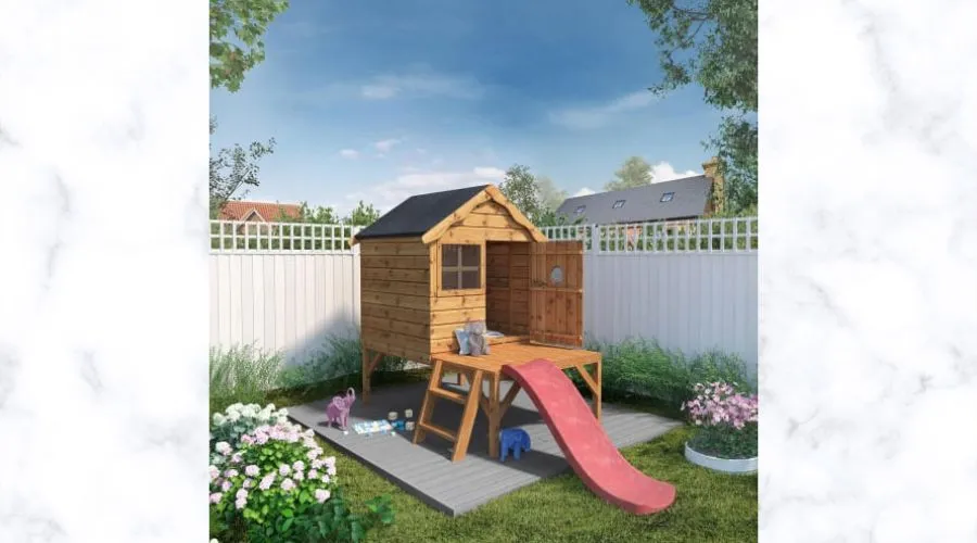 Mercia 10 x 5 fttimber snug playhouse with tower & slide
