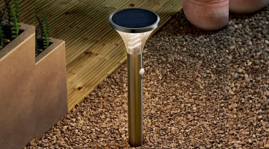 Saxby toko outdoor solar spike light - brushed stainless steel