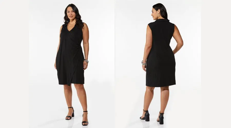 Plus Size Collared Wrap Shirt Dress