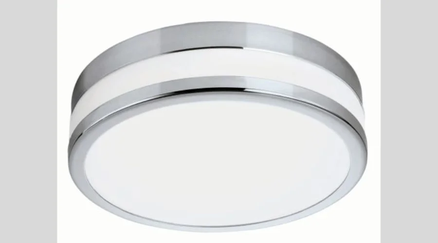 Eglo Palermo LED Chrome & White Bathroom Round Ceiling Light