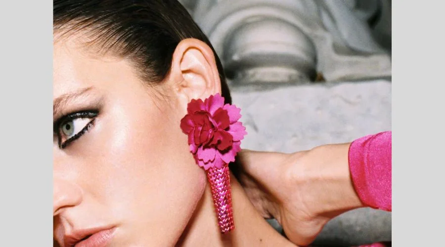 Mesh flower earrings