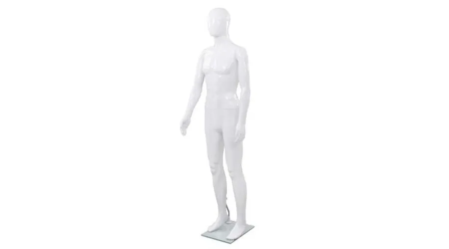 Male Mannequin with Glass Base 175 cm Glossy White