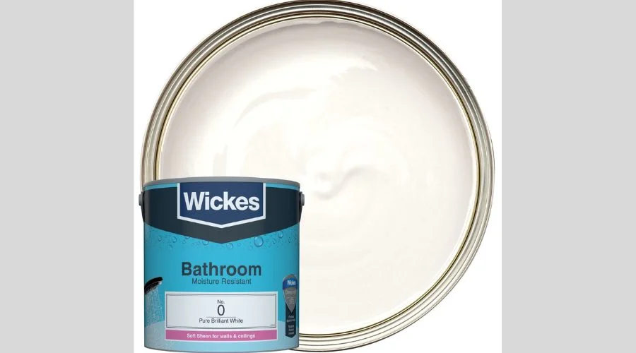 Wickes Bathroom Soft Sheen Emulsion Paint - Pure Cotton 