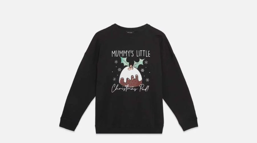 Maternity Black Christmas Pud Logo Sweatshirt