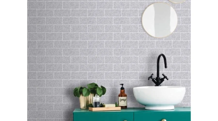 Contour Marble Marquetry Grey Kitchen & Bathroom Wallpaper