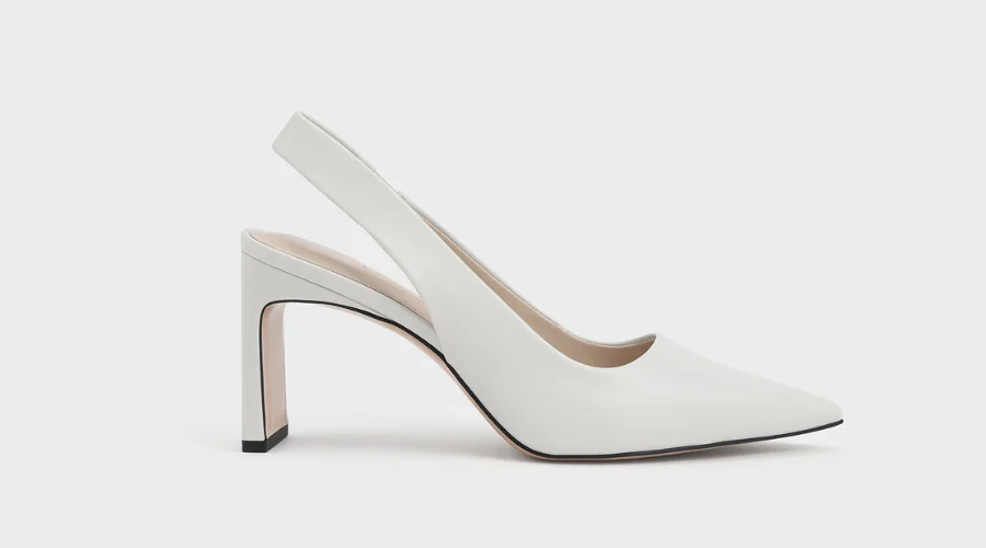 White slingpack pumps