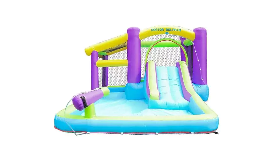 Livingandhome Inflatable Bounce House with Slide Paddling Pools