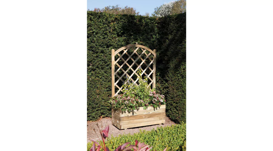 Rowlinson Pressure Treated Rectangular Planter with Lattice