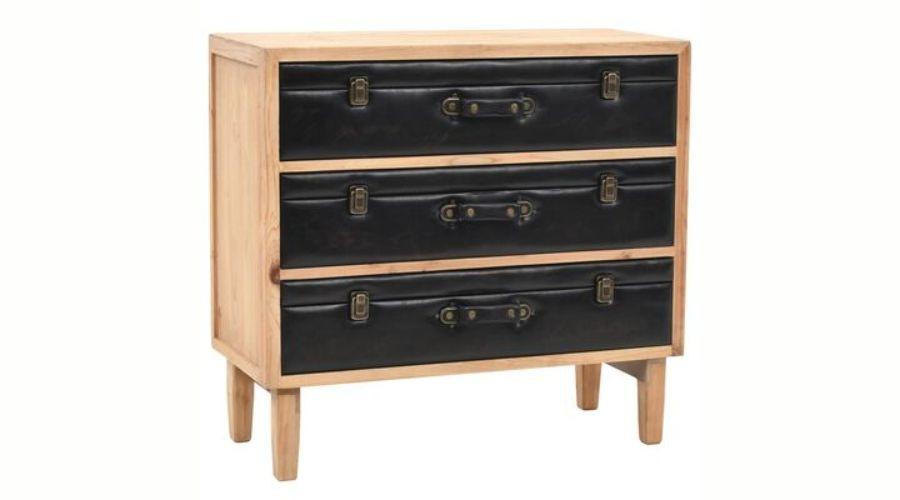 Vida XL Drawer Cabinet Solid Fir Wood 80x36x75 cm