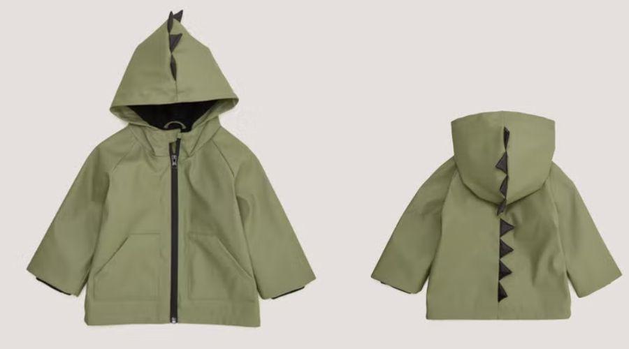 Boys Khaki Dinosaur PU Jacket (9mths-6yrs) 