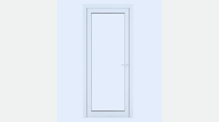 Crystal Single Door Full Glass Left Hand White Clear