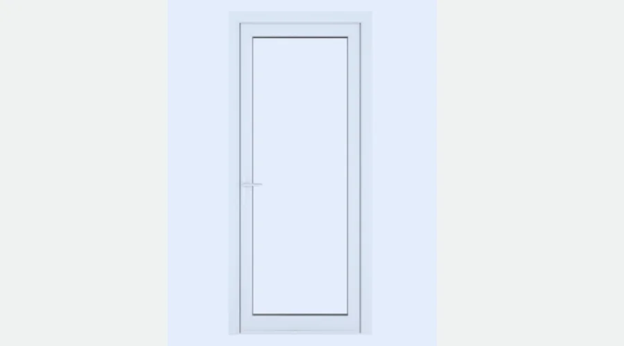 Crystal Single Door Full Glass Right Hand White Clear