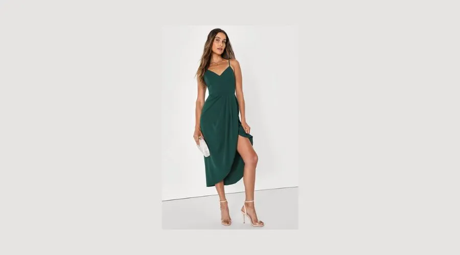 Reinette Dark Green Midi Dress