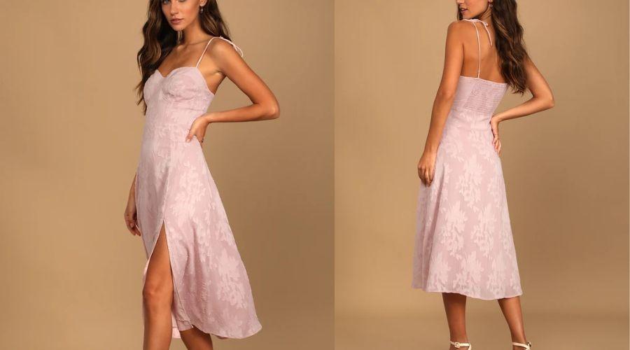 The Best of Times Blush Pink Midi Dress