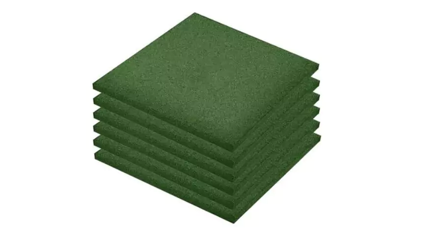 Fall Protection Tiles 6 pcs Rubber 50x50x3 cm Green 
