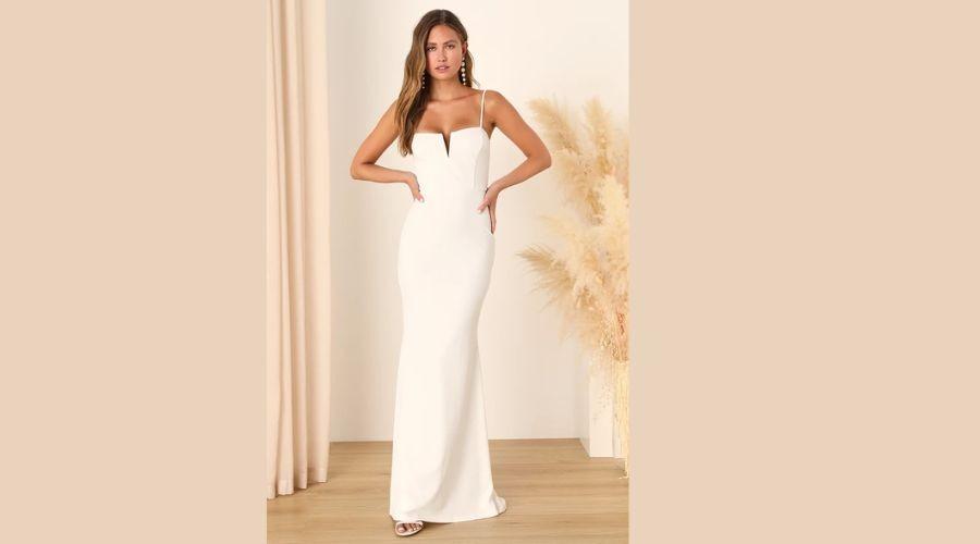 Finding the One White Mermaid Maxi Dress