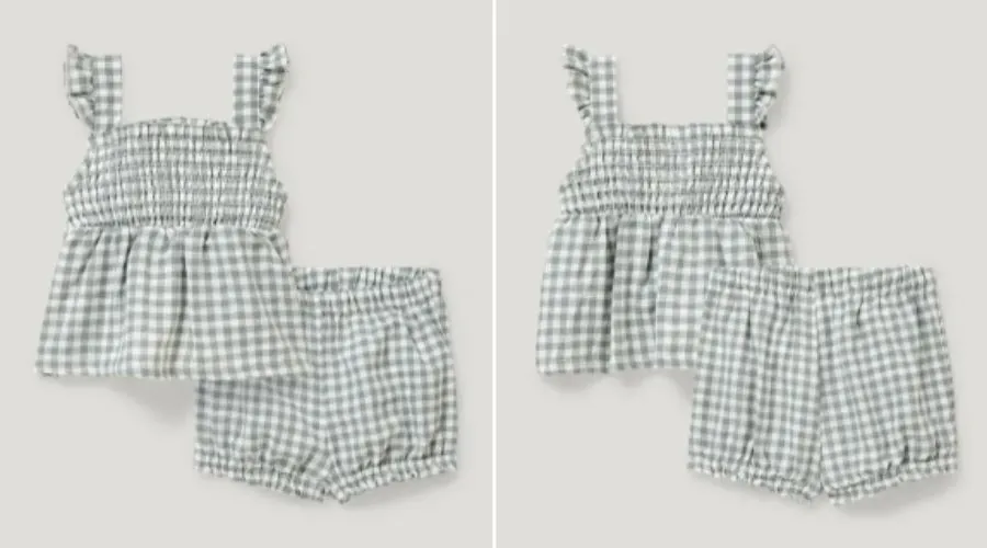 Baby outfit - 2 piece - check