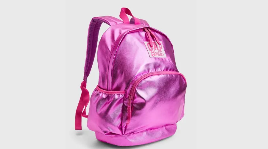 Gap × Barbie™ kids recycled arch logo metallic backpack