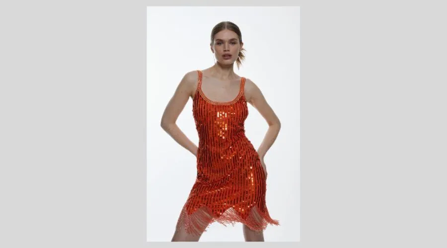 Sequin Embelishment Mini Woven Dress