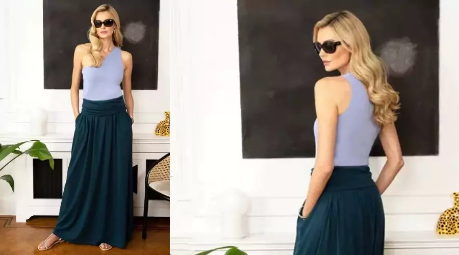 Hot Squash Roll Top Maxi Skirt 