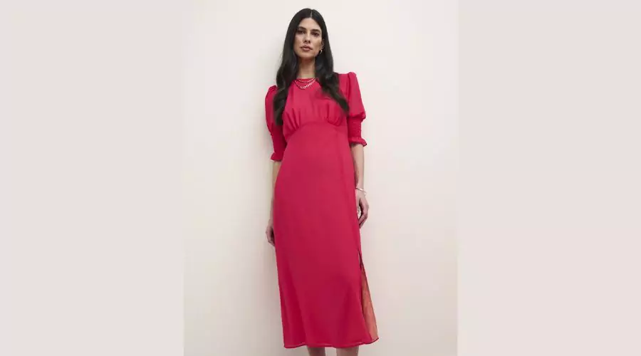 Pink Luna Chiffon Midi Dress