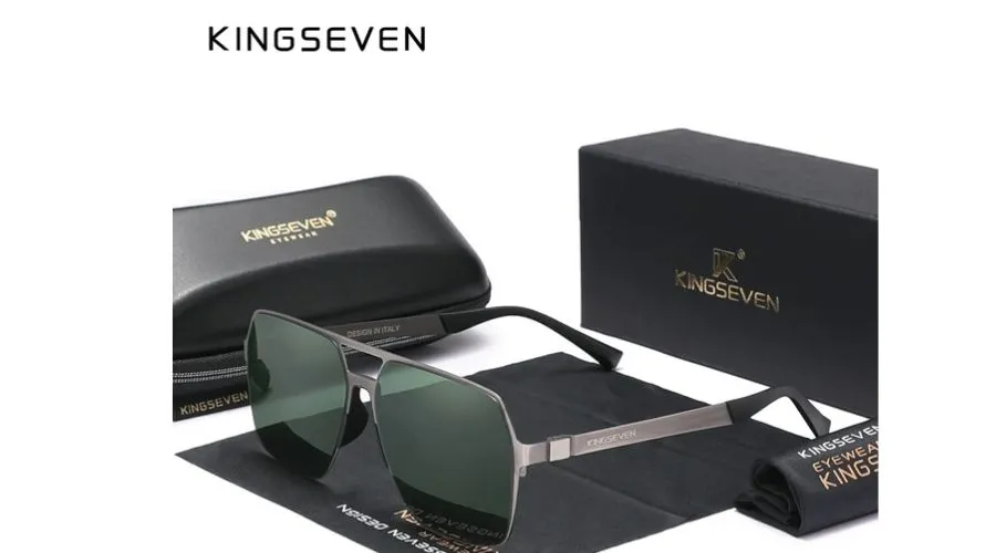 Kingseven 2023 Aluminum Frame Polarized Sunglasses Men Women Square Lens