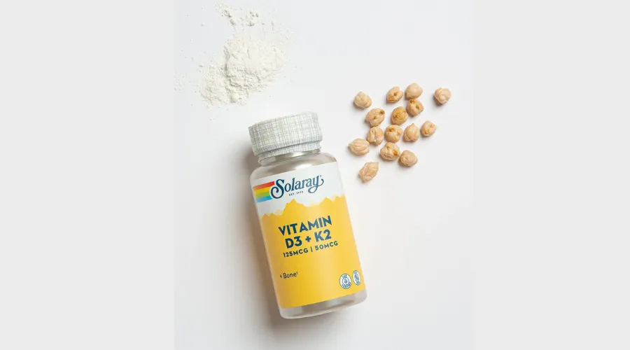 Solaray, Vitamin D3 + K2, 60 VegCaps