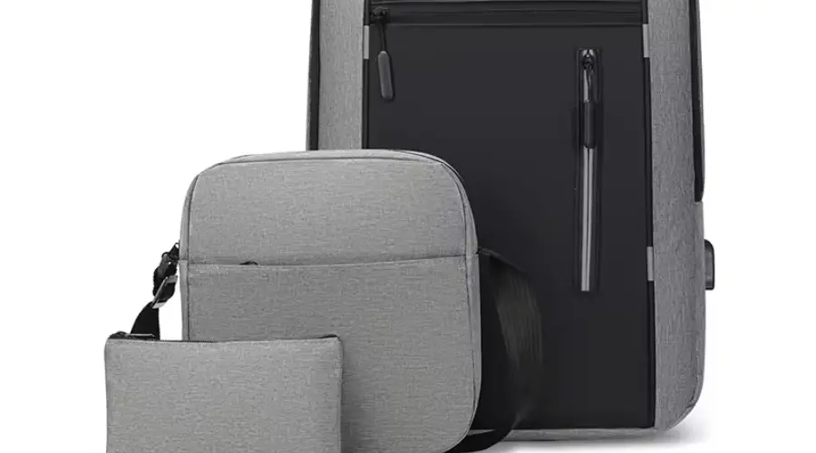 2023 Mens 15.6 Inch Laptop Backpack Multifunctional Large Capacity Business Bag with USB Port 3 Piece Set | Celebzero