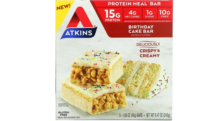 Atkins, Protein Meal Bar, Birthday Cake Bar | Celebzero